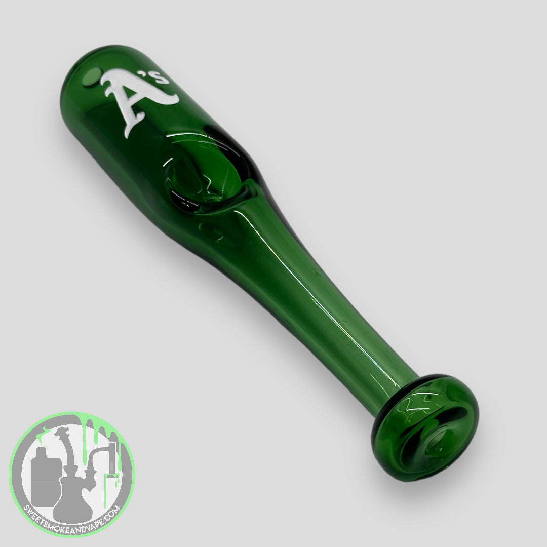 Daniel's Glass Art - Baseball Bat Dry Pipe (Oakland Athletics)