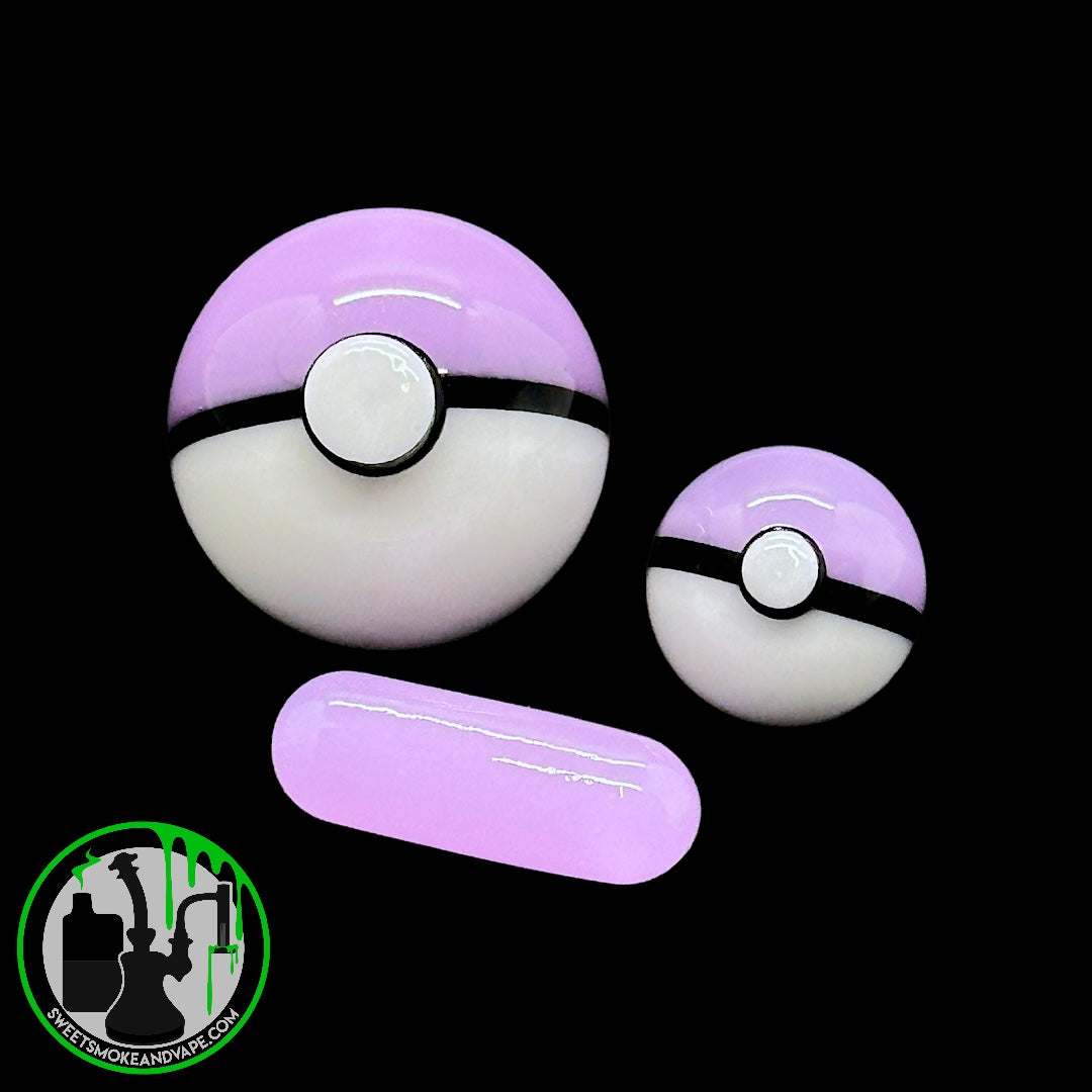 J Creature Glass - 3 Piece Pokeball Slurper Set (Cotton Candy)