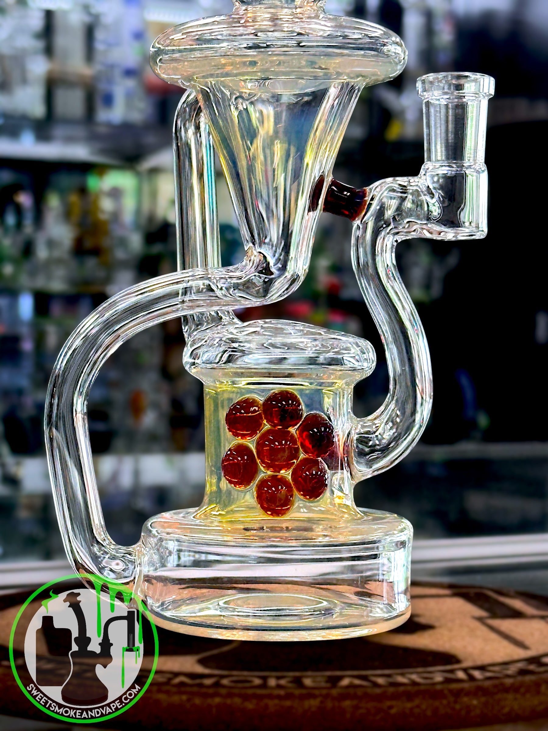 Uzzi Glass - Fumed Floating Recycler Rig #7