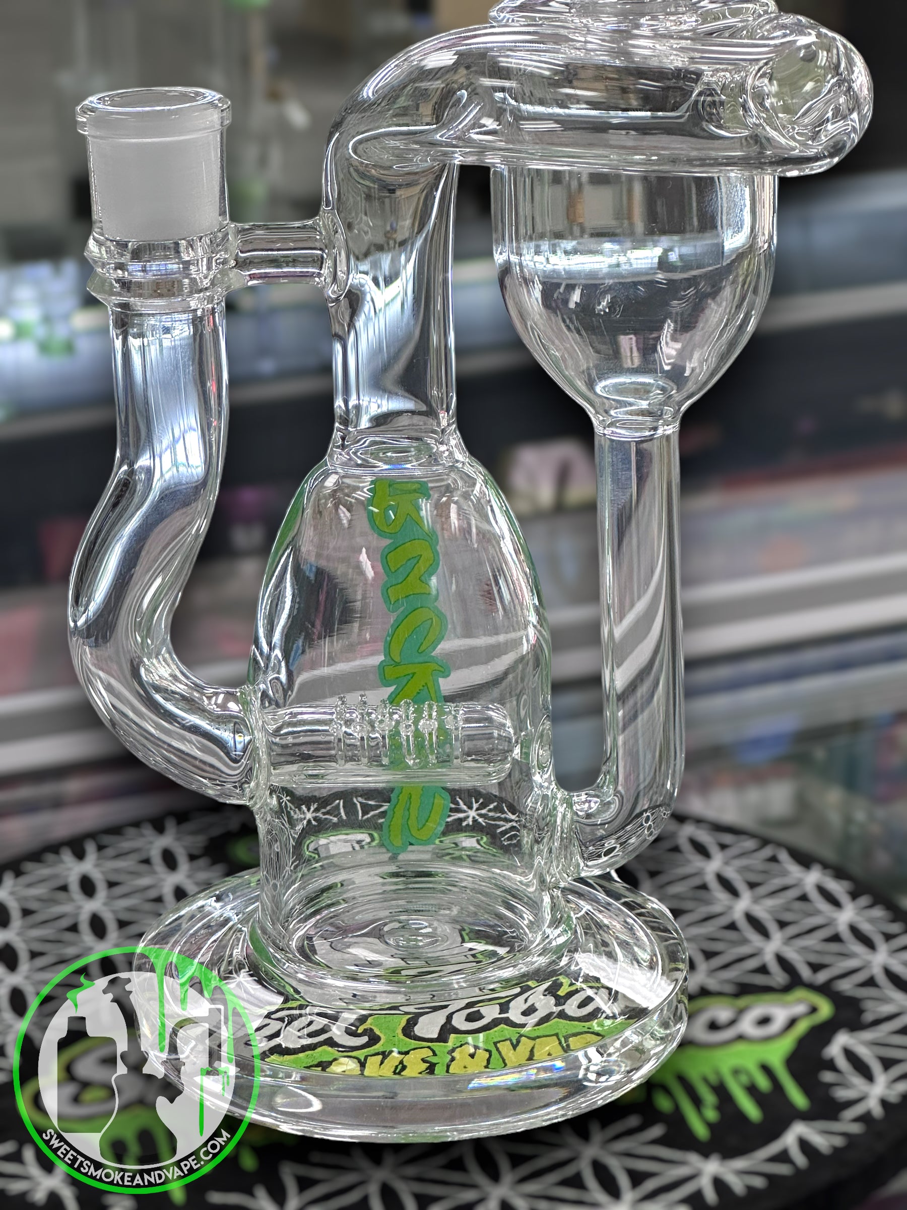 Ruckus Glass - 10” Drain Recycler "USA BLOWN" - Green