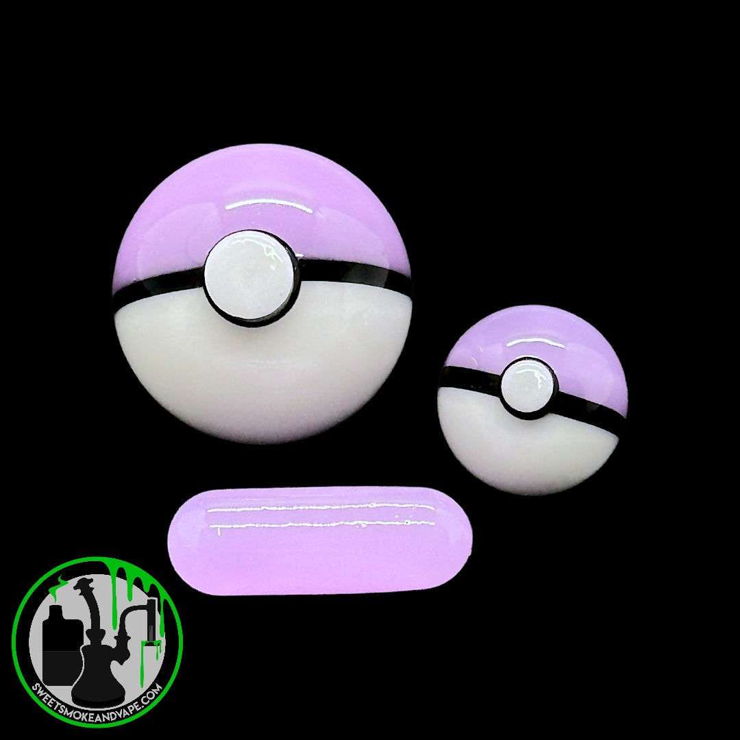 J Creature Glass - 3 Piece Pokeball Slurper Set (Cotton Candy)