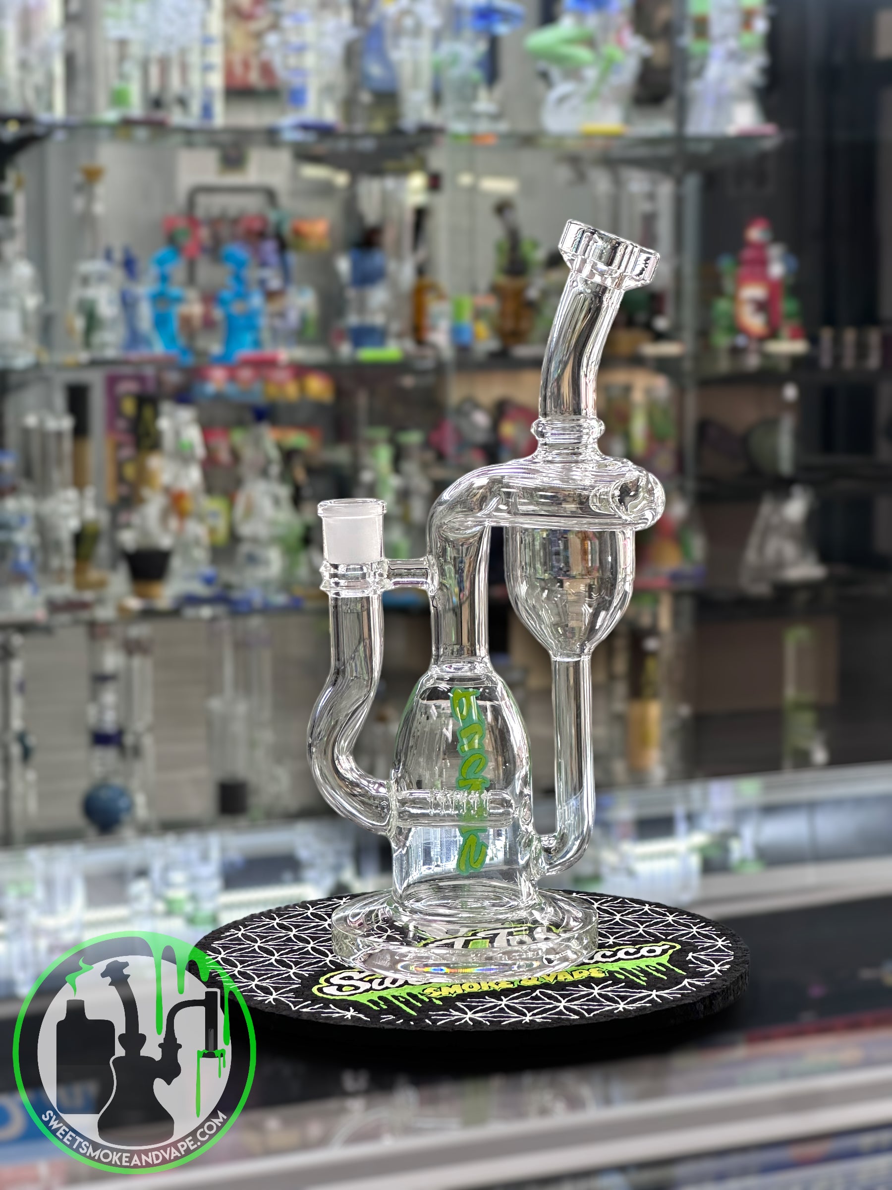 Ruckus Glass - 10” Drain Recycler "USA BLOWN" - Green