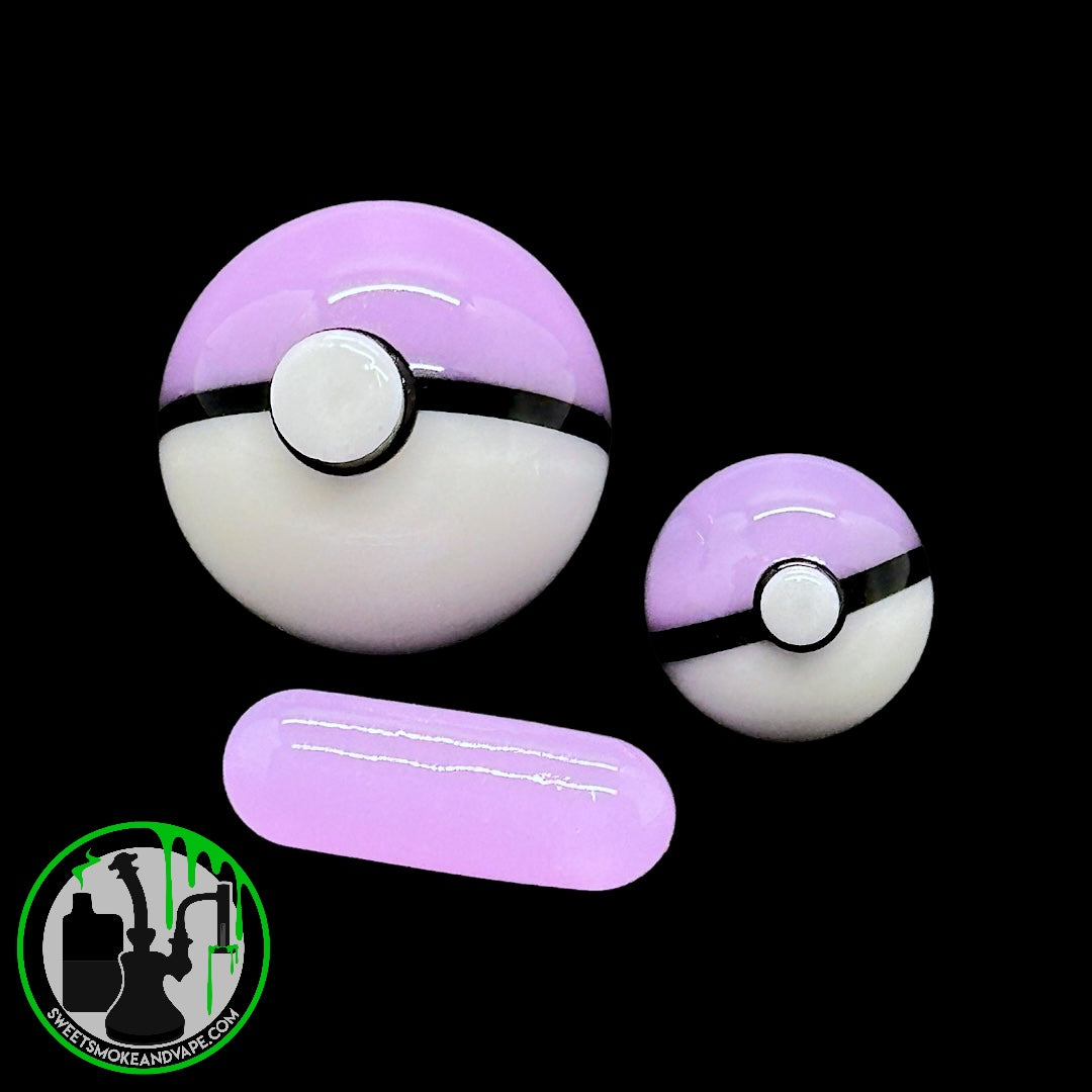 J Creature Glass - 3 Piece Pokeball Slurper Set (Cotton Candy)