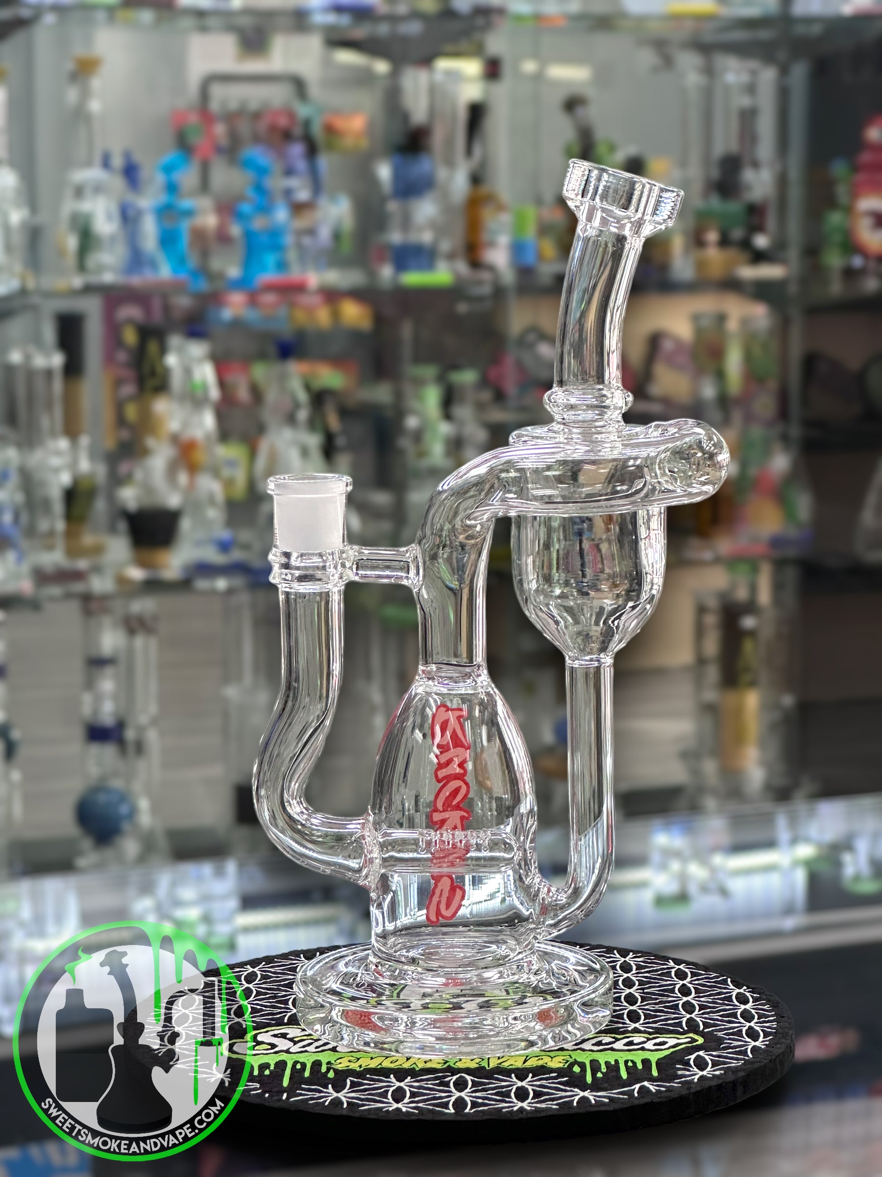 Ruckus Glass - 10” Drain Recycler "USA BLOWN" - Red