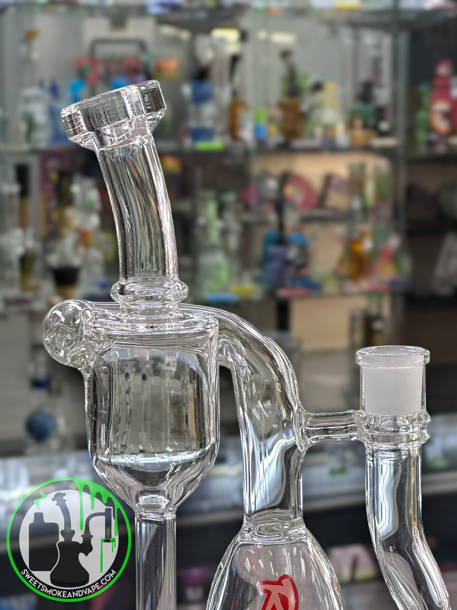 Ruckus Glass - 10” Drain Recycler "USA BLOWN" - Red