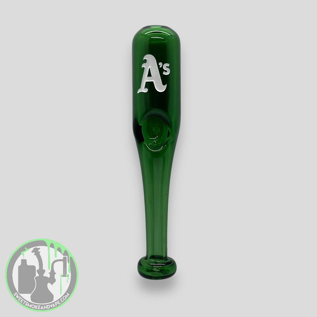 Daniel's Glass Art - Baseball Bat Dry Pipe (Oakland Athletics)