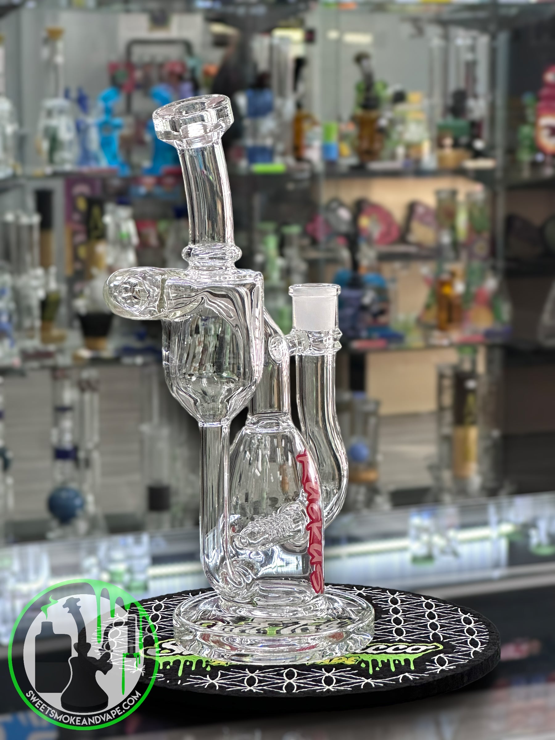 Ruckus Glass - 10” Drain Recycler "USA BLOWN" - Red