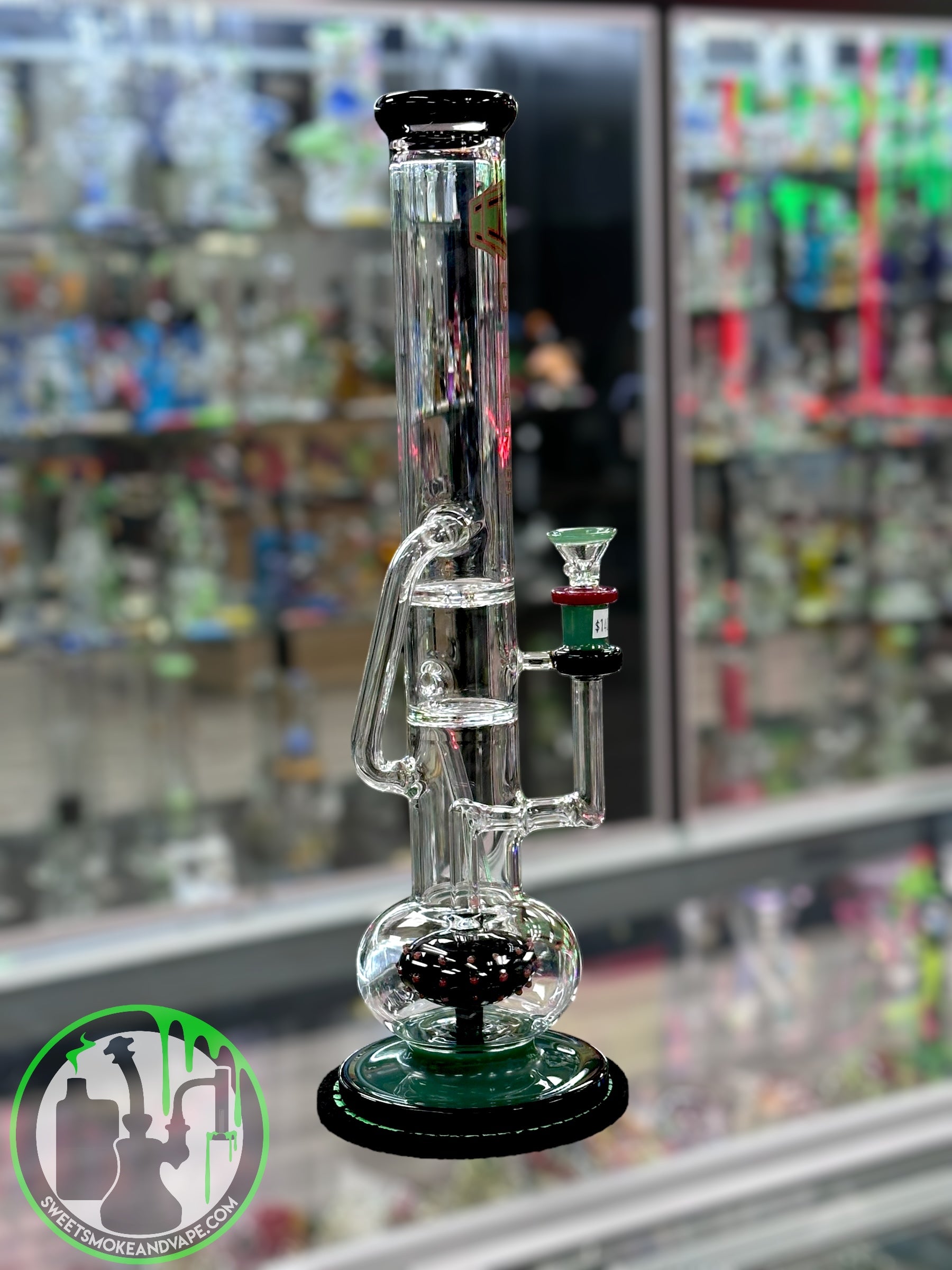 IC Glass - Straight Shooter Recycler Green & Black