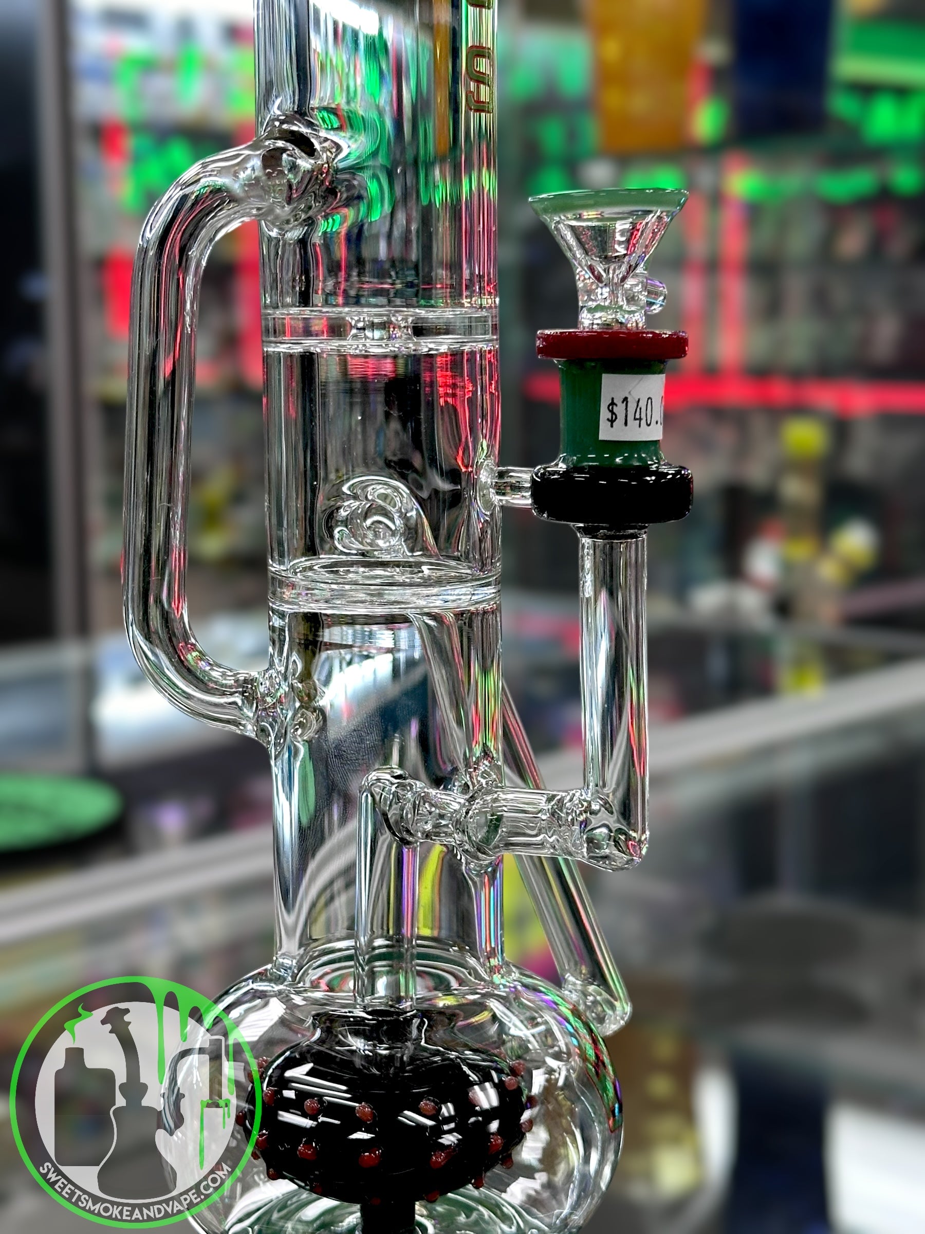 IC Glass - Straight Shooter Recycler Green & Black