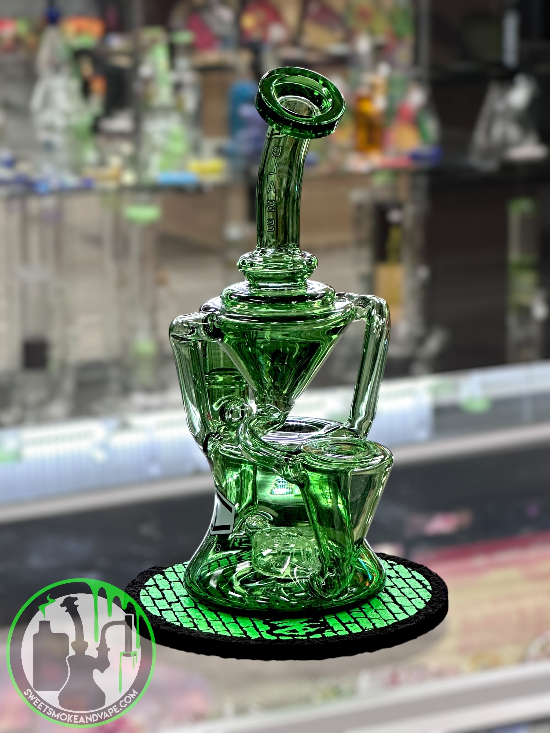 IC Glass - Double Intake Double Drain Recycler - Green