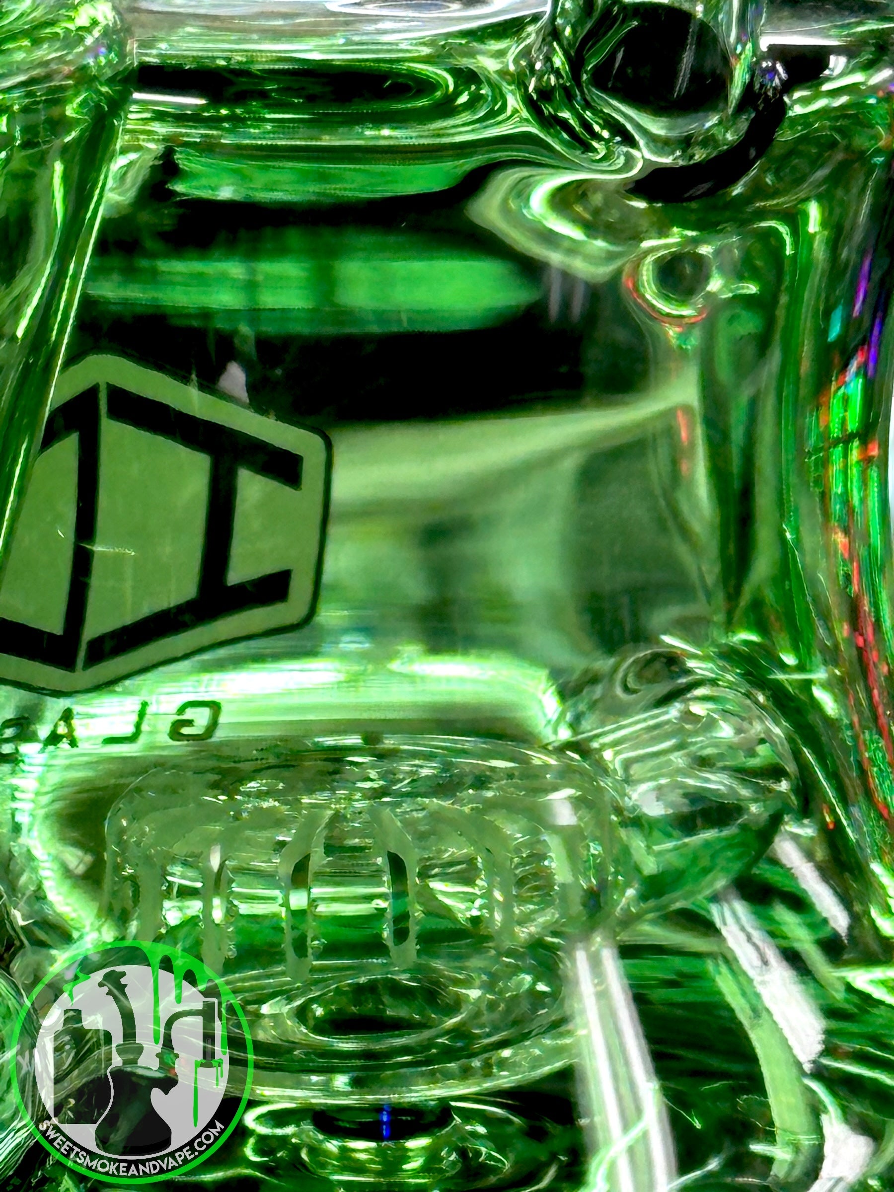 IC Glass - Double Intake Double Drain Recycler - Green