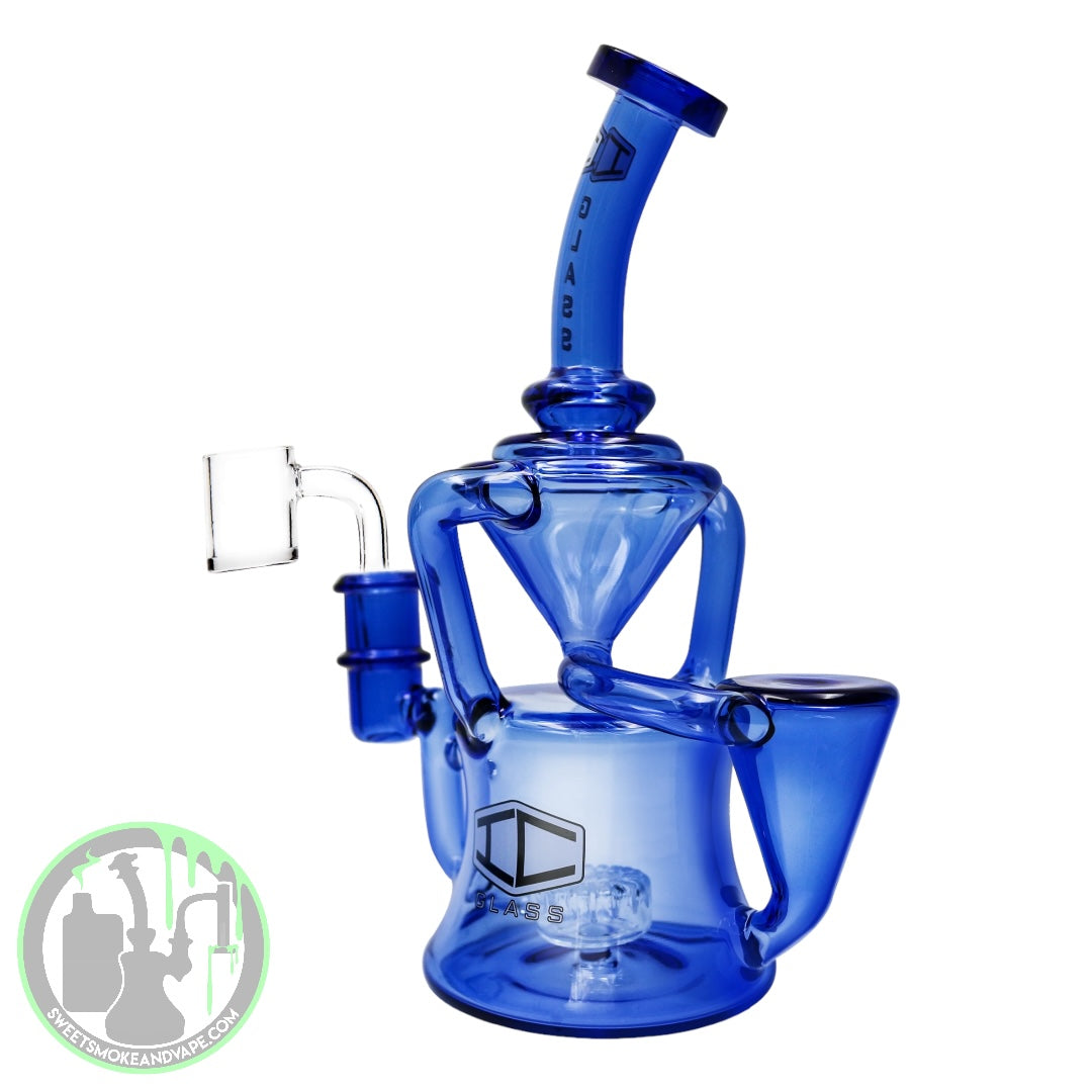 IC Glass - Double Intake Double Drain Recycler - Blue