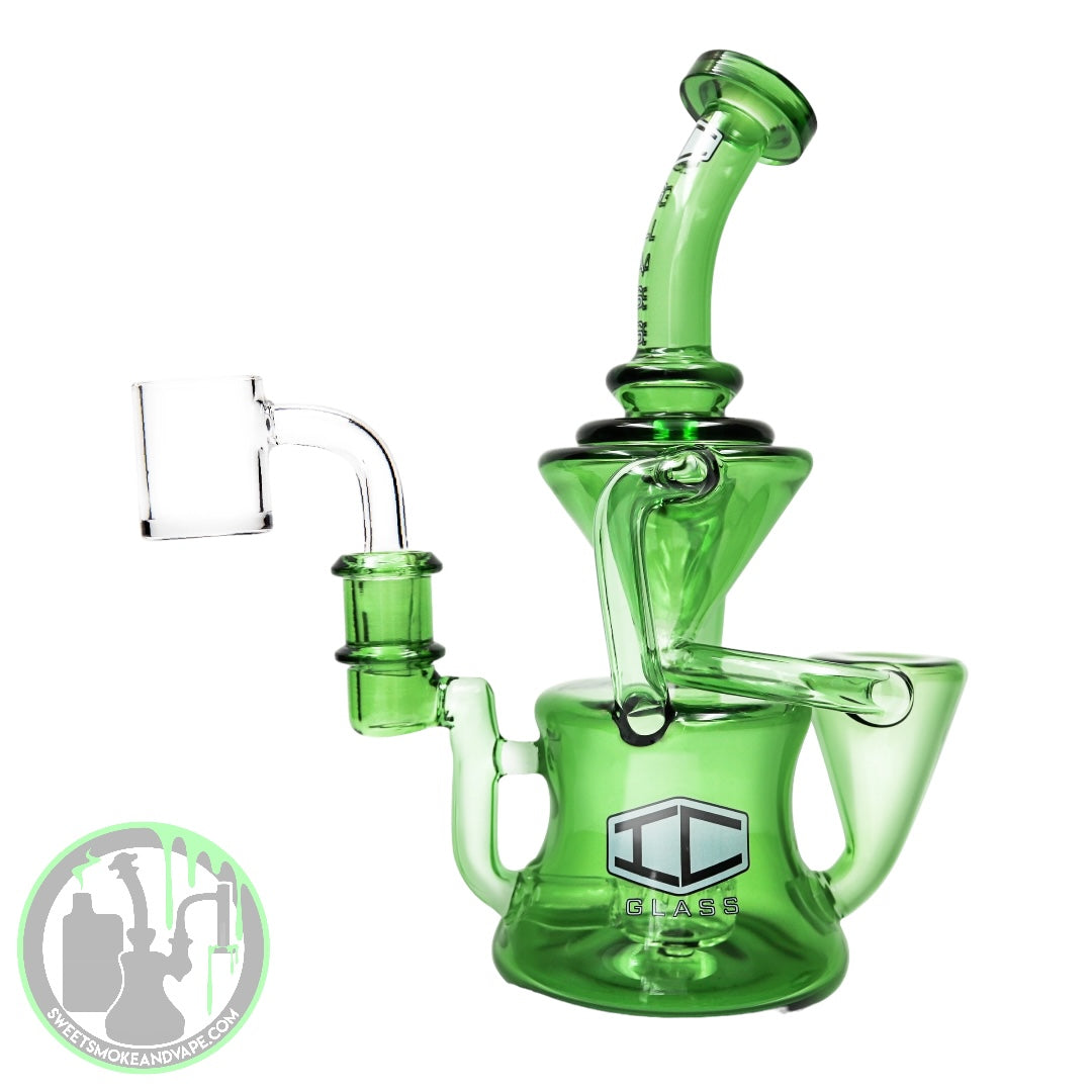 IC Glass - Double Intake Double Drain Recycler - Green