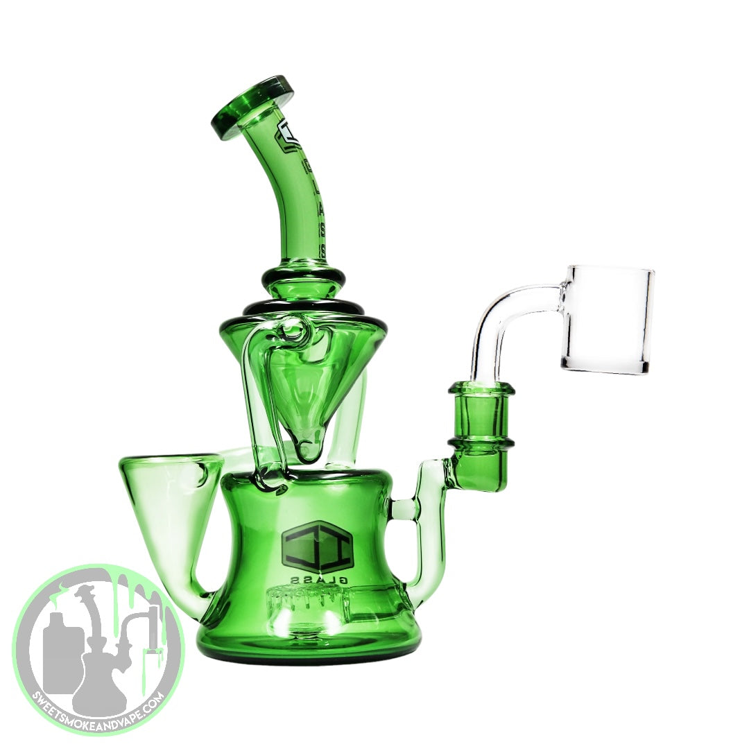 IC Glass - Double Intake Double Drain Recycler - Green