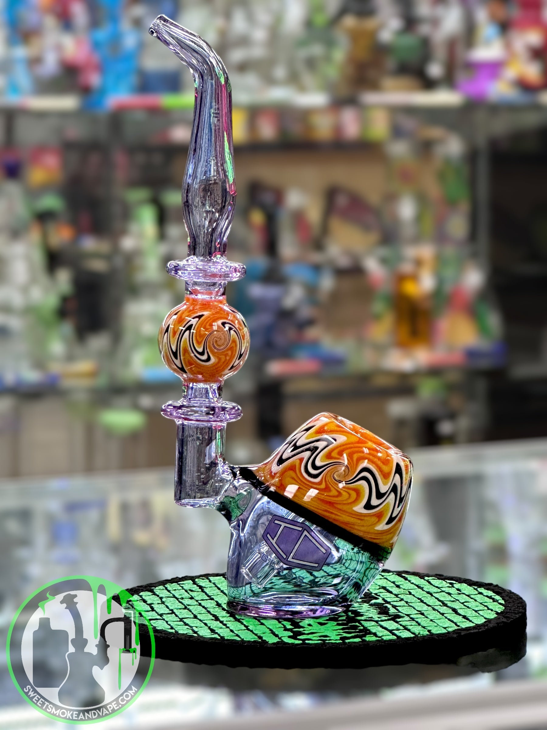 IC Glass - Cannabique Bubbler - Purple Wig Wag