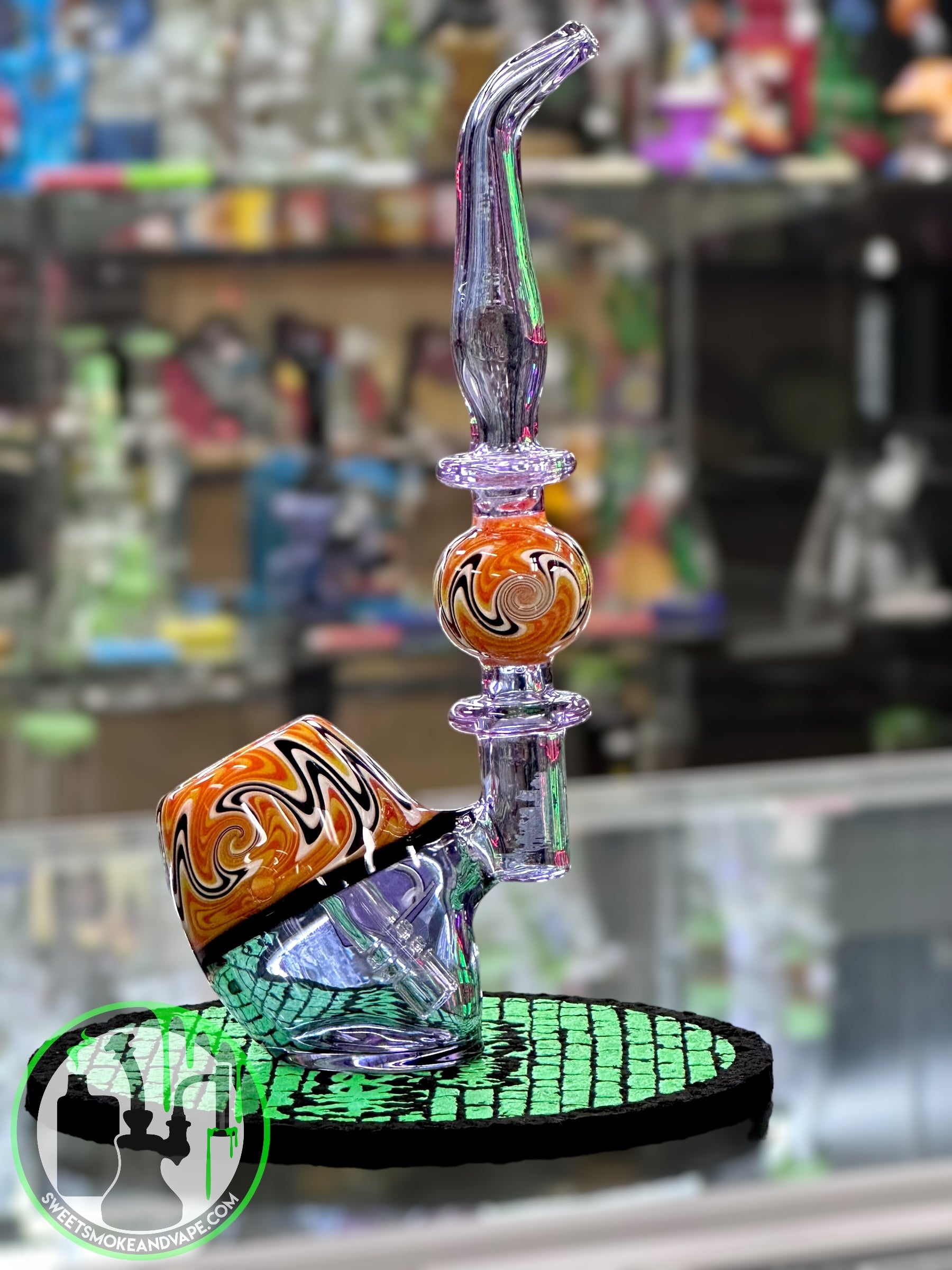 IC Glass - Cannabique Bubbler - Purple Wig Wag