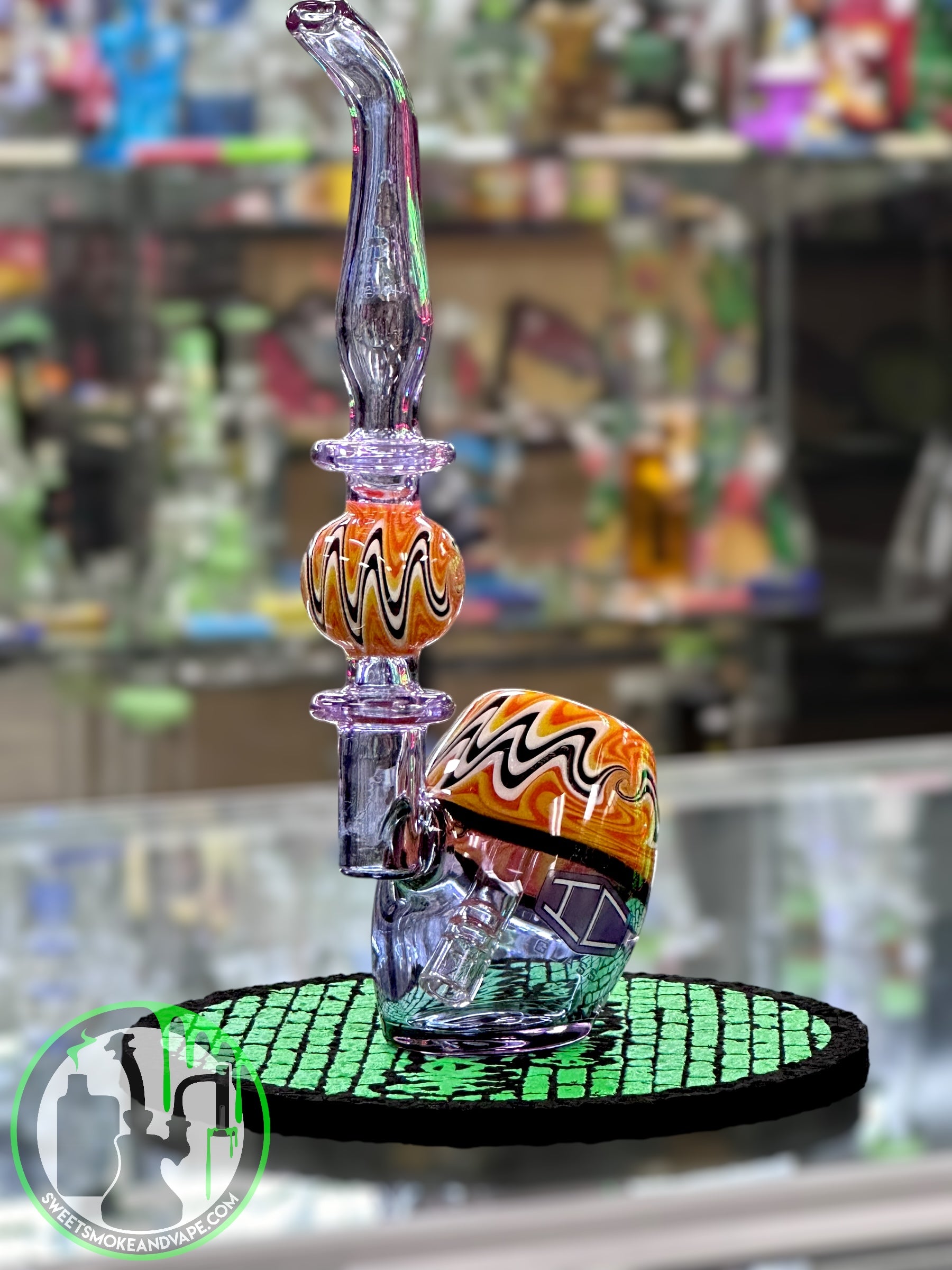 IC Glass - Cannabique Bubbler - Purple Wig Wag