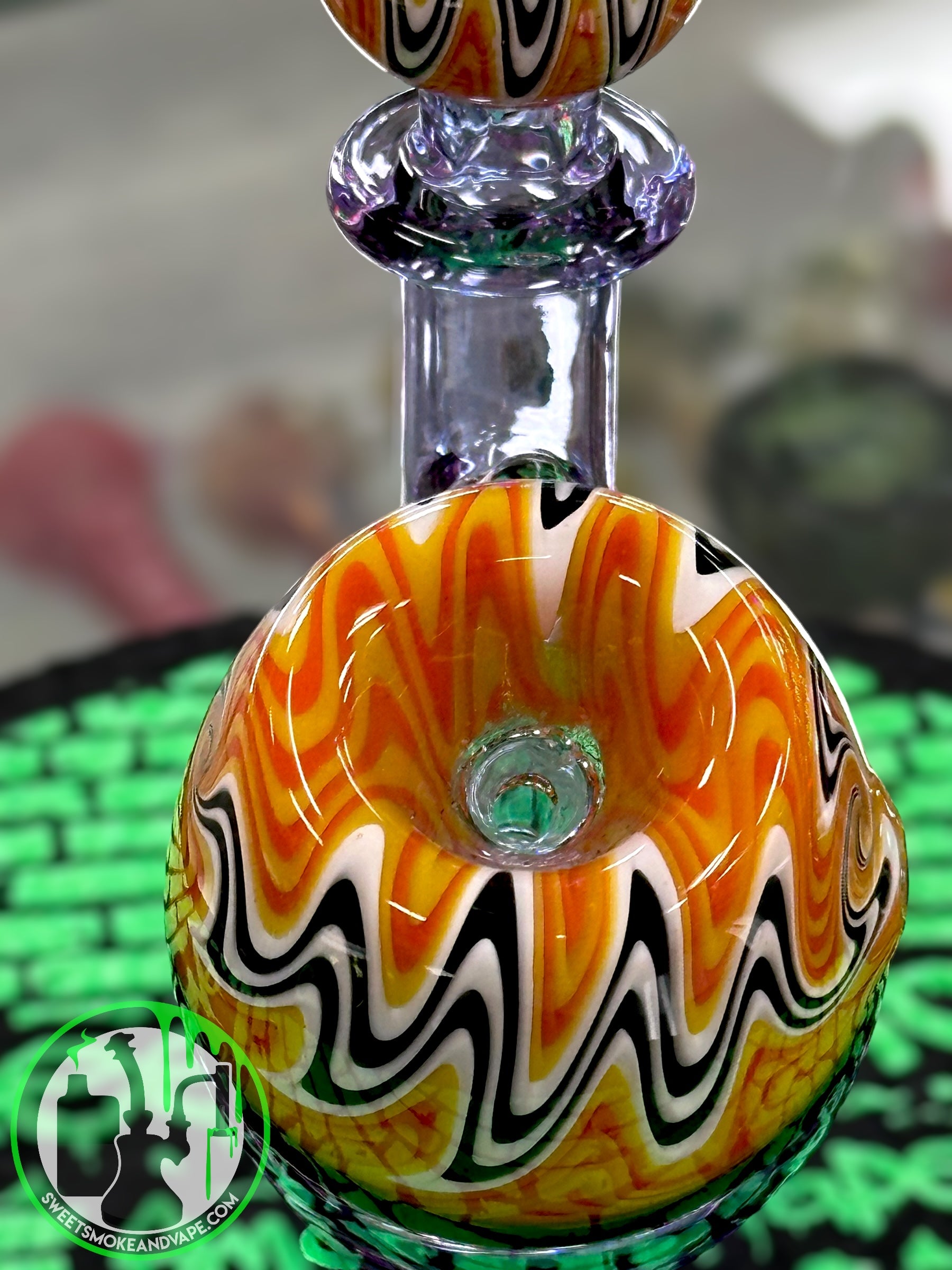 IC Glass - Cannabique Bubbler - Purple Wig Wag