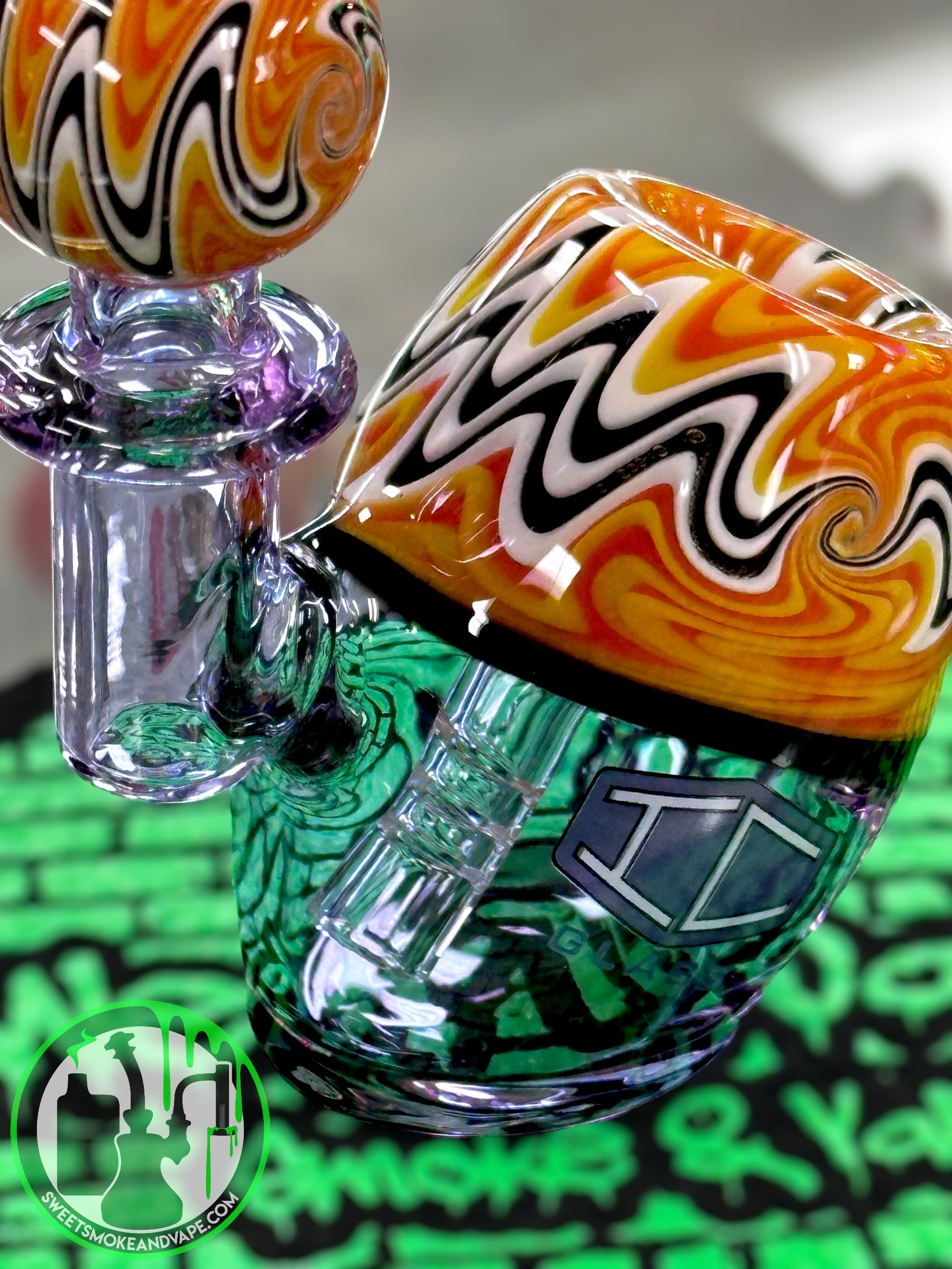 IC Glass - Cannabique Bubbler - Purple Wig Wag