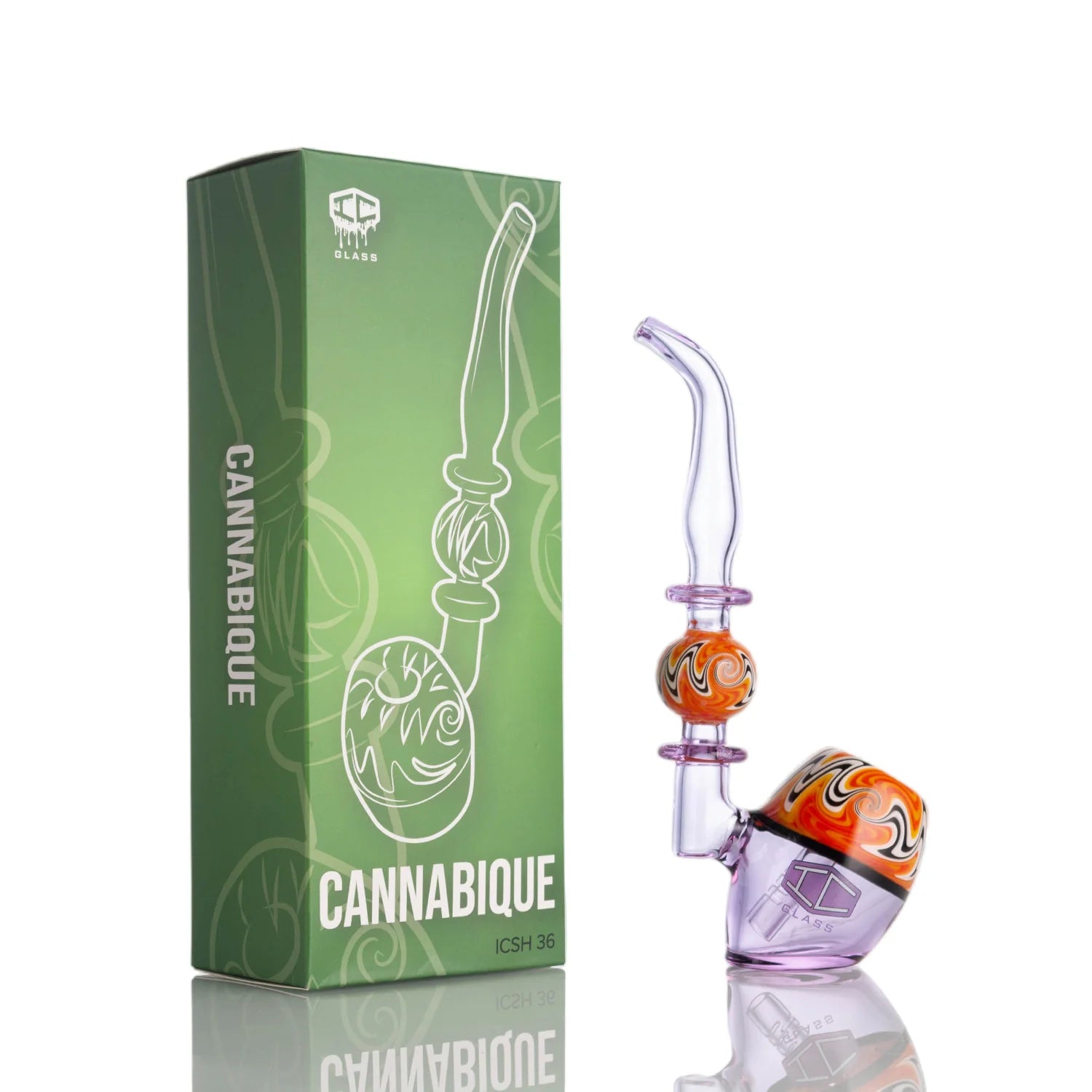 IC Glass - Cannabique Bubbler - Purple Wig Wag