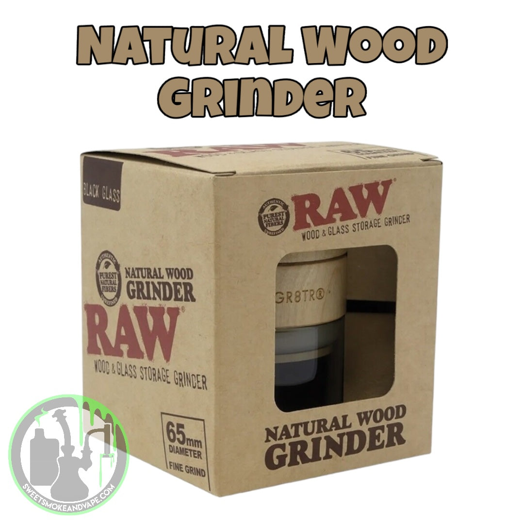 Raw - Natural Wood Grinder (Black Glass)