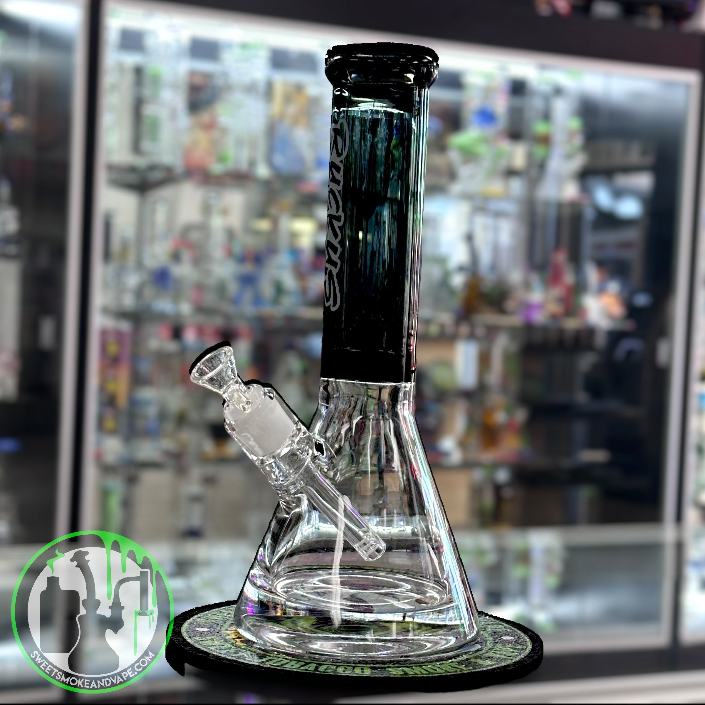 Ruckus Glass - 14" 9mm Beaker "USA BLOWN" - Black