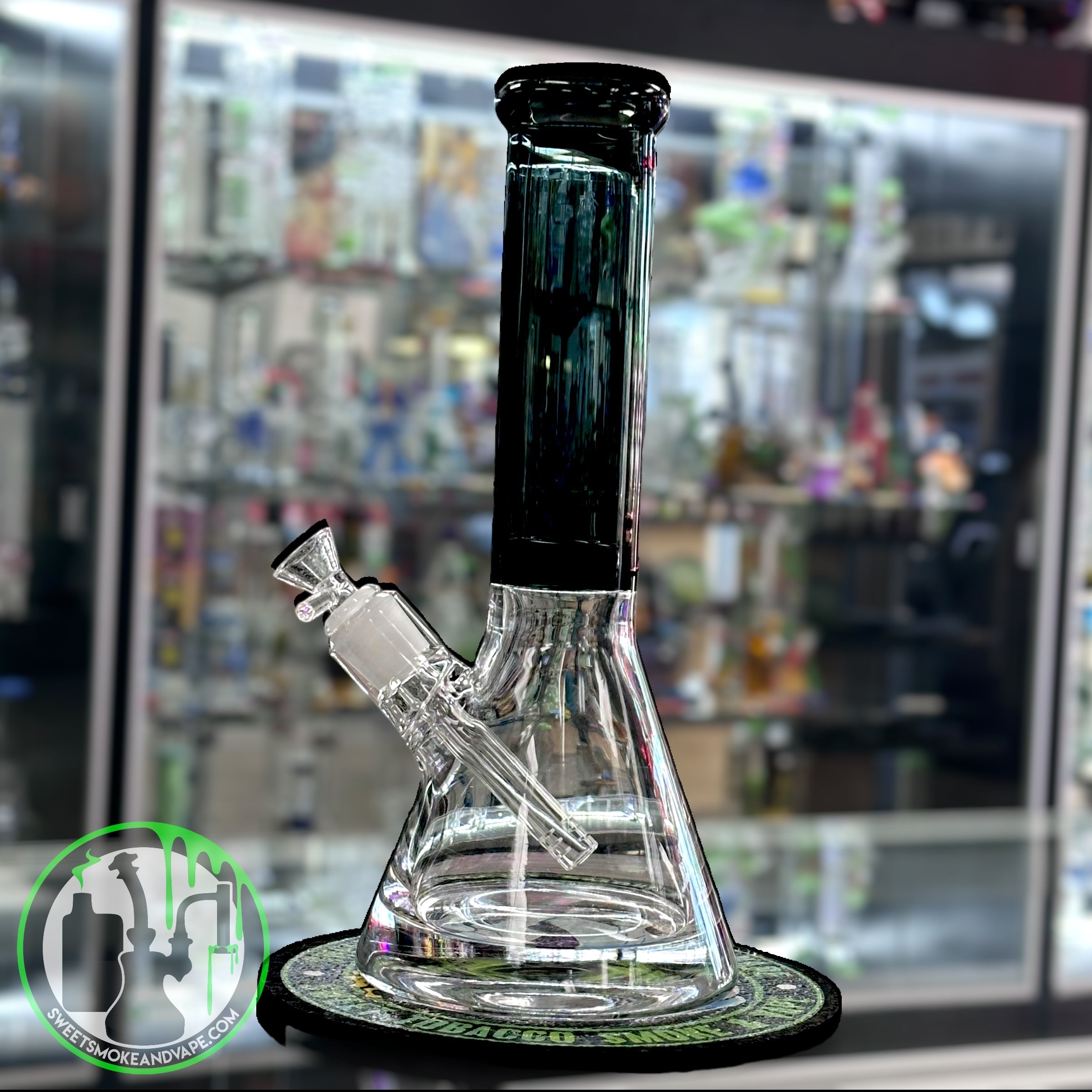 Ruckus Glass - 14" 9mm Beaker "USA BLOWN" - Black