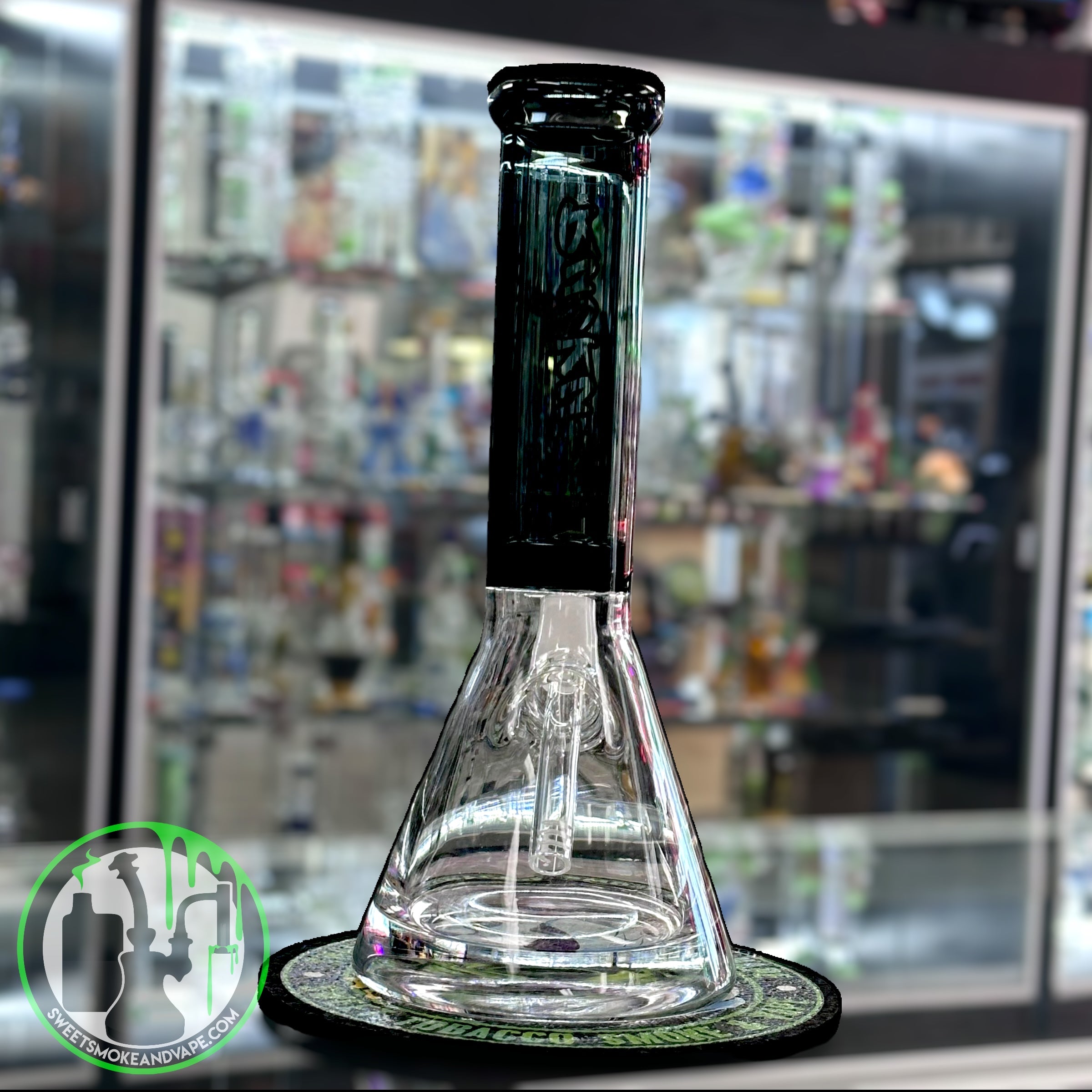 Ruckus Glass - 14" 9mm Beaker "USA BLOWN" - Black