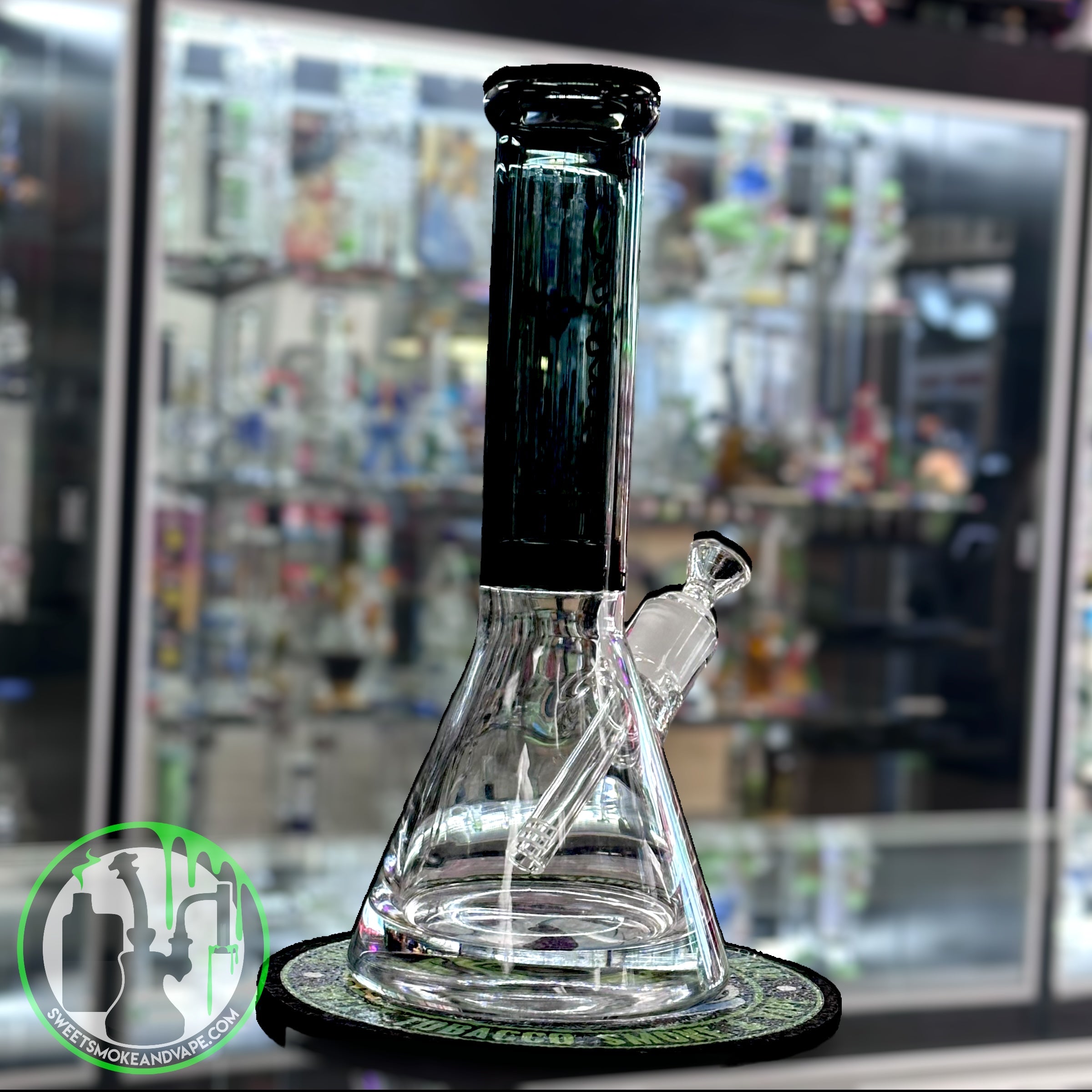 Ruckus Glass - 14" 9mm Beaker "USA BLOWN" - Black