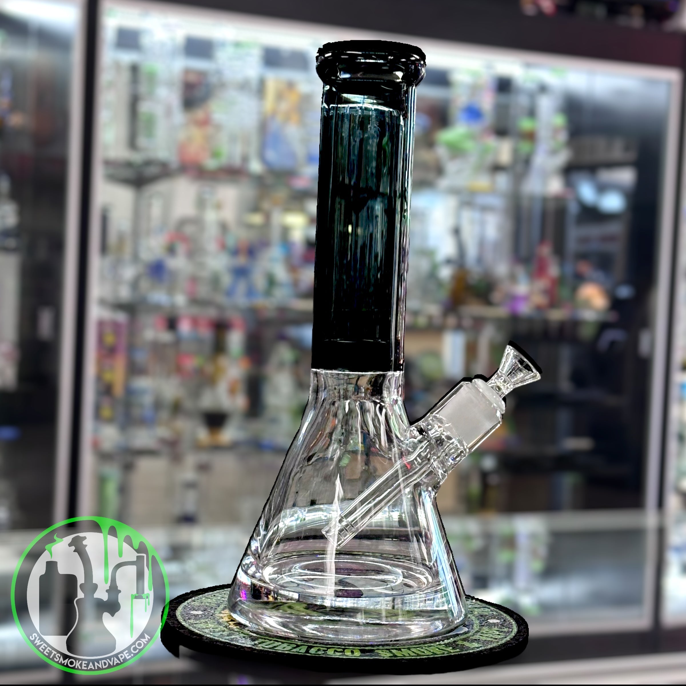 Ruckus Glass - 14" 9mm Beaker "USA BLOWN" - Black