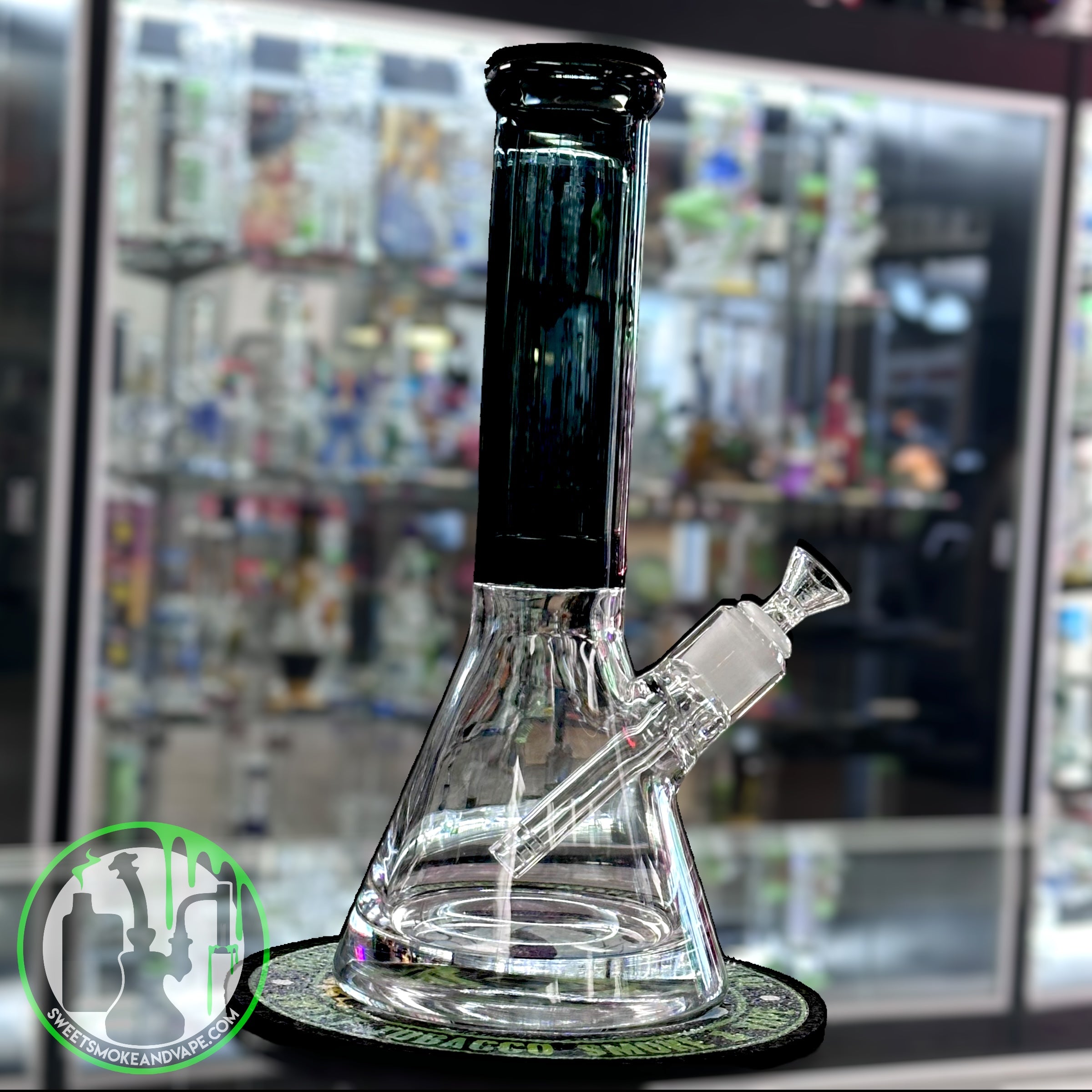 Ruckus Glass - 14" 9mm Beaker "USA BLOWN" - Black