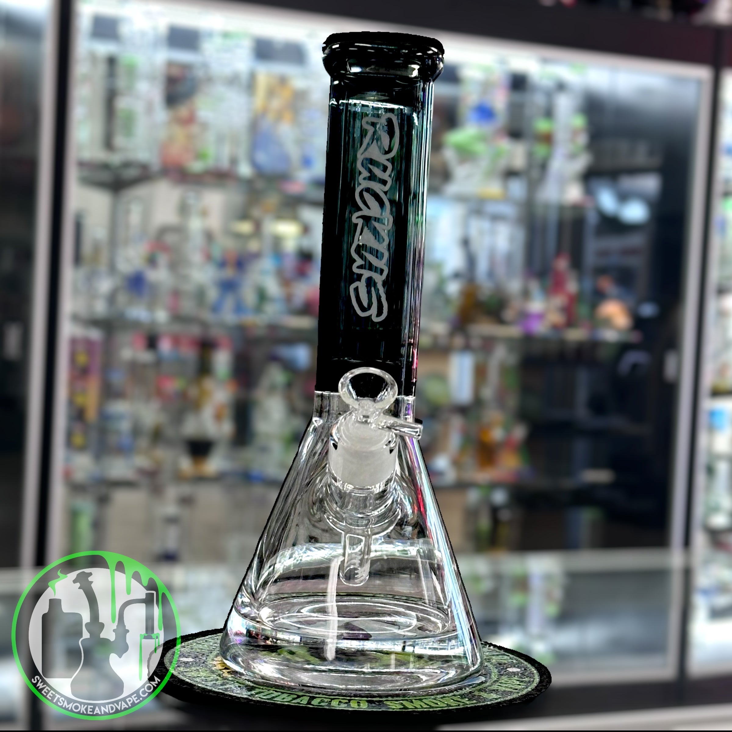 Ruckus Glass - 14" 9mm Beaker "USA BLOWN" - Black