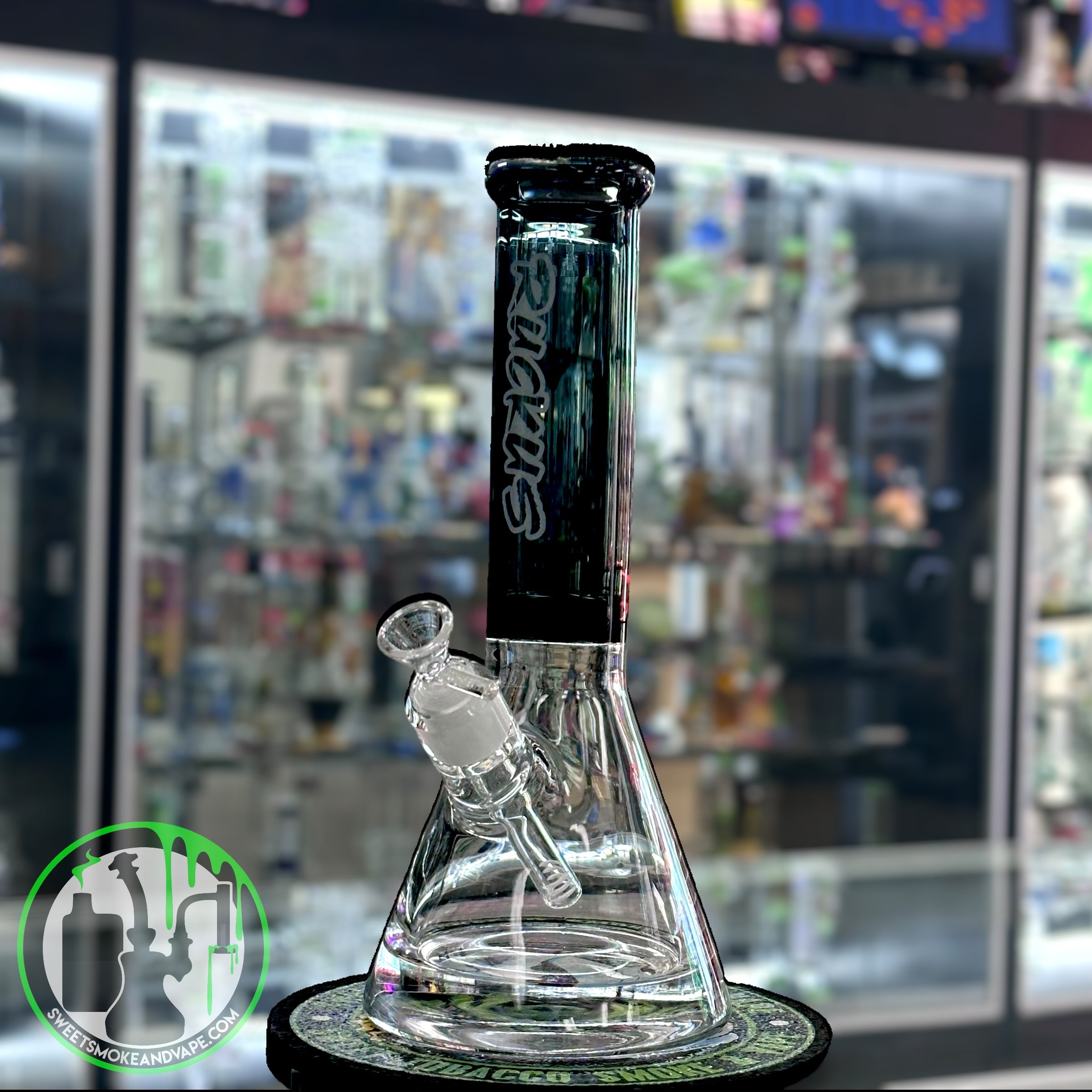 Ruckus Glass - 14" 9mm Beaker "USA BLOWN" - Black