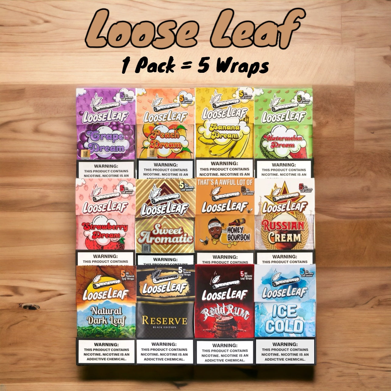 Loose Leaf - All Natural Tobacco Leaf Wraps (5-Pack)