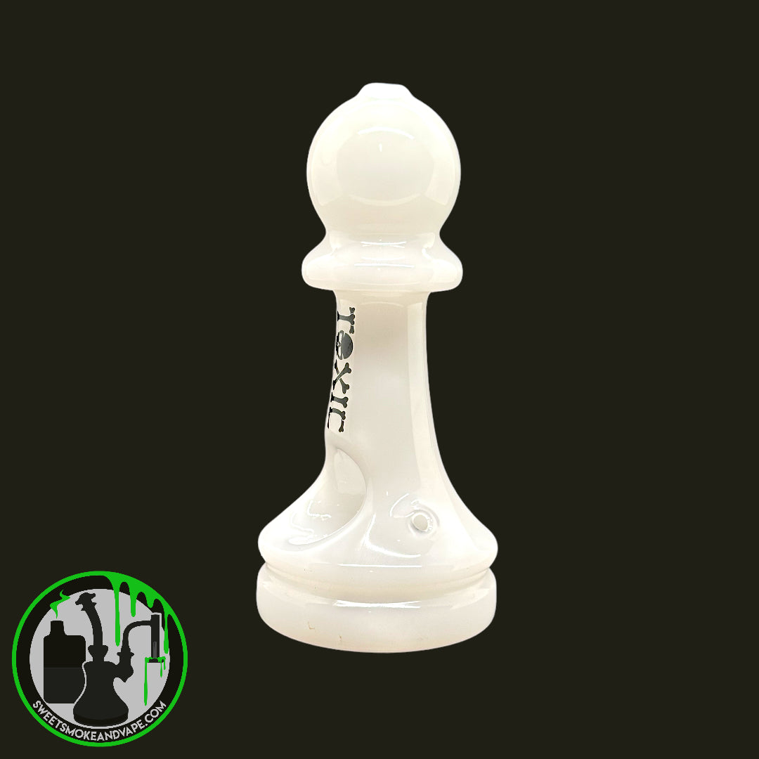 Toxic Glass - Chess Hand Pipe White