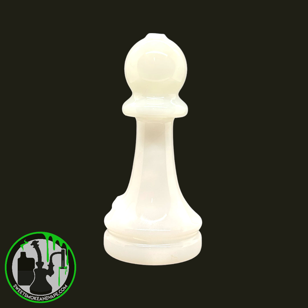 Toxic Glass - Chess Hand Pipe White