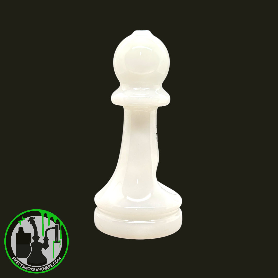 Toxic Glass - Chess Hand Pipe White