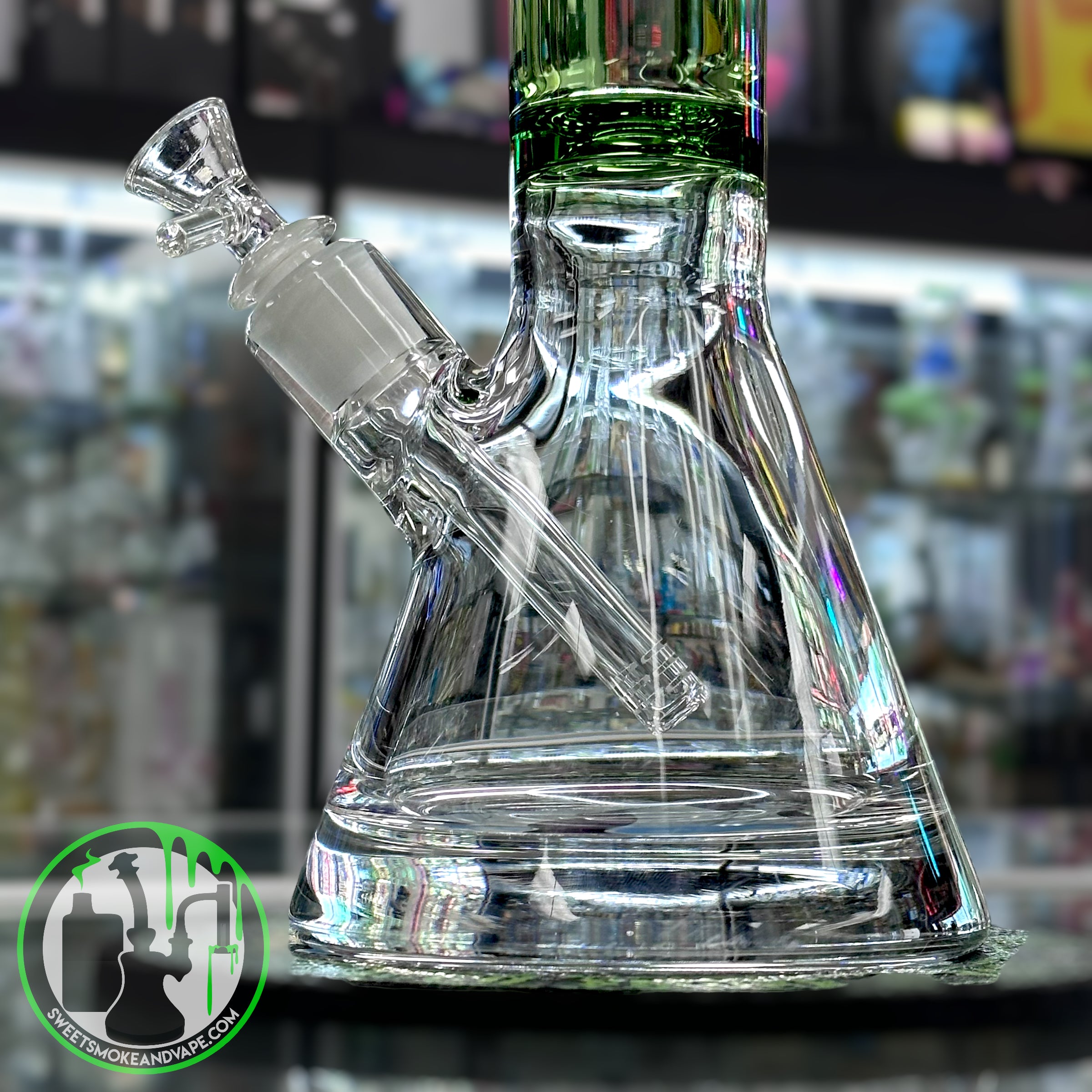 Ruckus Glass - 14" 9mm Beaker "USA BLOWN" - Green