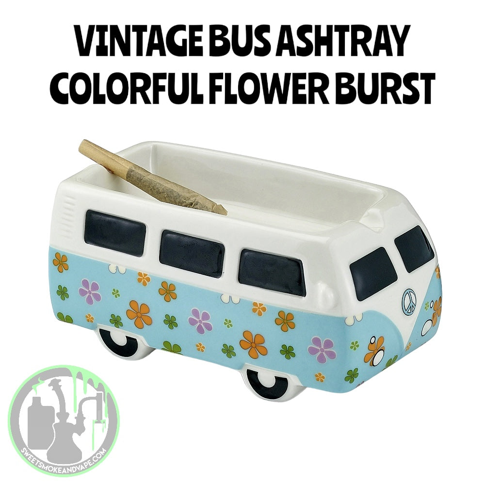 Vintage Bus Ashtray - Flower Power Design