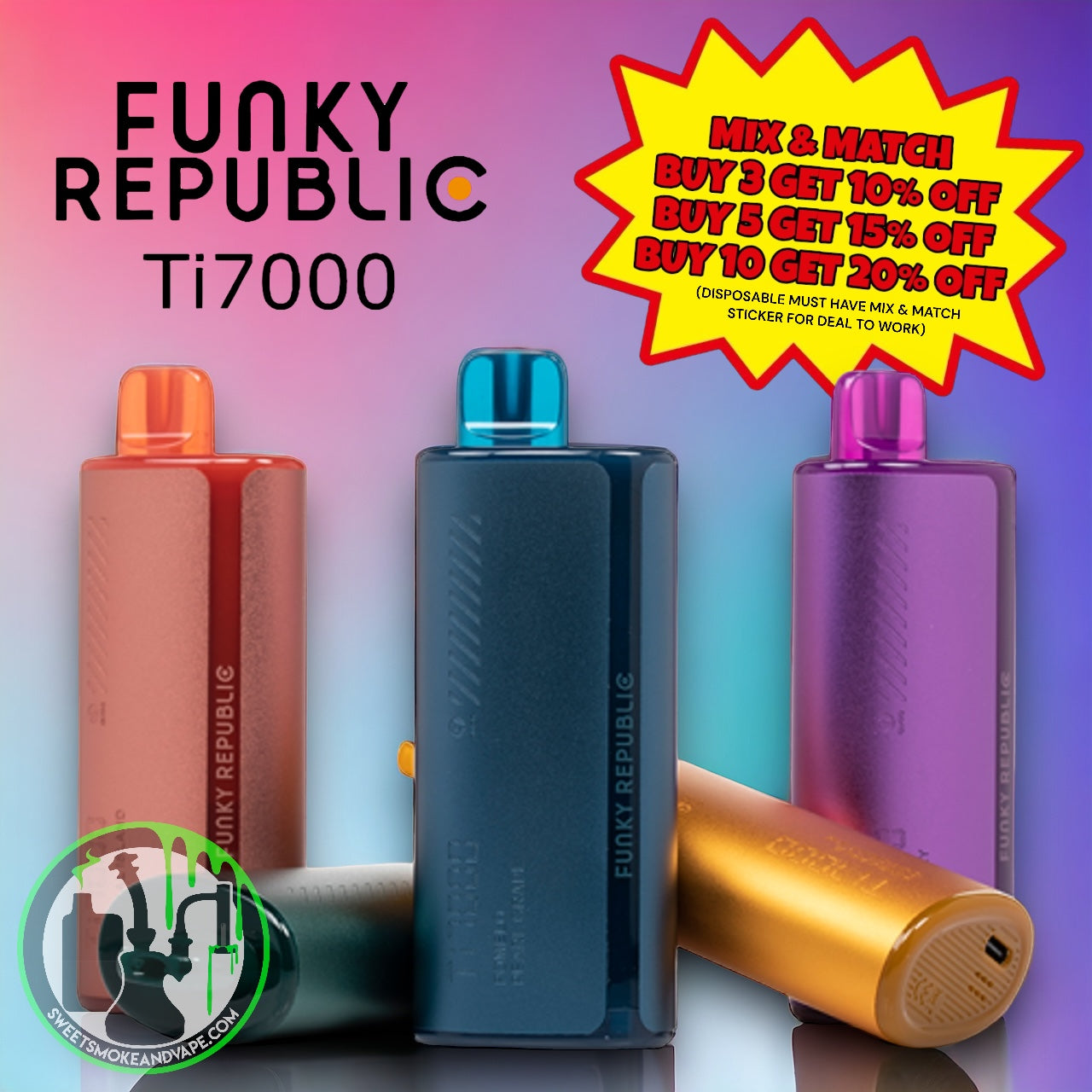 Funky Republic Ti7000 Disposable Vapes 7000 Puffs