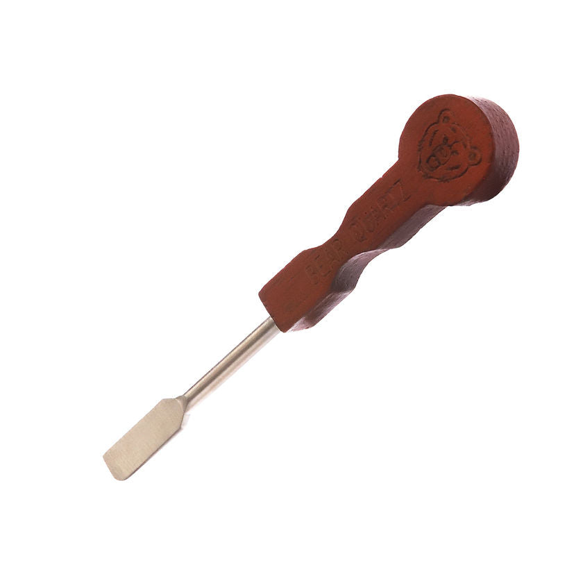 Bear Quartz - Mini Wood Dab Tool Flat